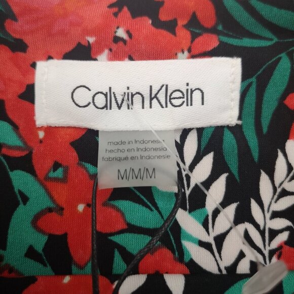 NWT Calvin Klein Ladies Size Medium Red Green Black & White Pattern Tank Top - Picture 3 of 12